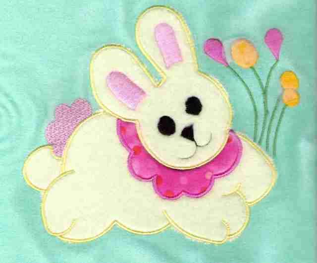 Bunnies applique for the 8 x 8 hoops